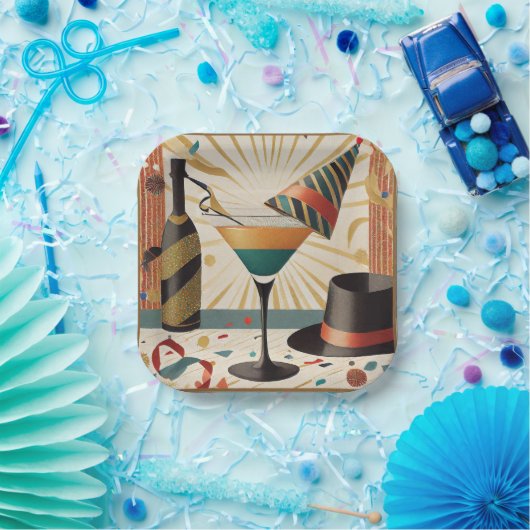 Midden-eeuws cocktailuur - New Years Eve Papieren Bordje (Feest)