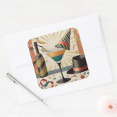 Midden-eeuws cocktailuur - New Years Eve Vierkante Sticker (Envelop)