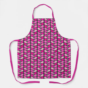 Midden eeuws Deens blad, Fuchsia roze en grijs A Schort
