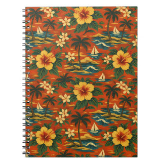 Midden eeuws fel Hawaiaans shirtprint Notitieboek