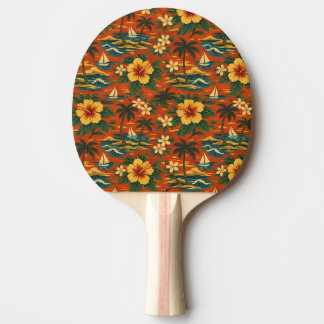 Midden eeuws fel Hawaïaans shirtprint Tafeltennisbatje