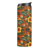 Midden eeuws fel Hawaiaans shirtprint Thermosbeker (Gedraaid links)