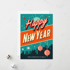 Midden-eeuws Gelukkig Nieuwjaar Feestdagenkaart
