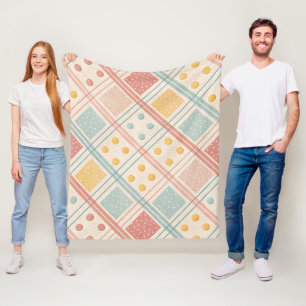 Midden-eeuws geometrisch ontwerp met stippen en li fleece deken