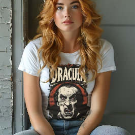 Midden-eeuws Gotisch Retro Dracula Halloween T-shirt