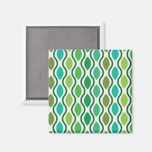 Midden eeuws groen turquoise geometrisch ogee oval magneet