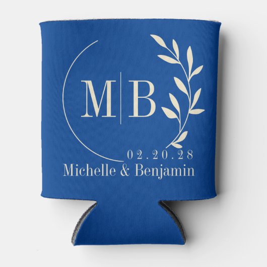 Midden-Eeuws Koninklijk Blad Trouw Monogram Blikjeskoeler (Voorkant)