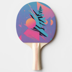 Midden-eeuws Memphis-ontwerp - Ken Gage-kunst Tafeltennisbatje