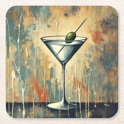 Midden eeuws mixed media Martini kunst Kartonnen Onderzetters (Voorkant)