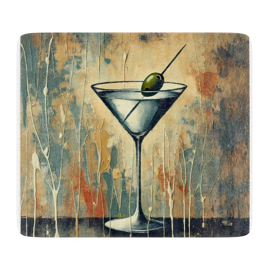 Midden eeuws mixed media Martini kunst Snijplank (Voorkant)