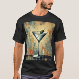 Midden eeuws mixed media Martini kunst T-shirt