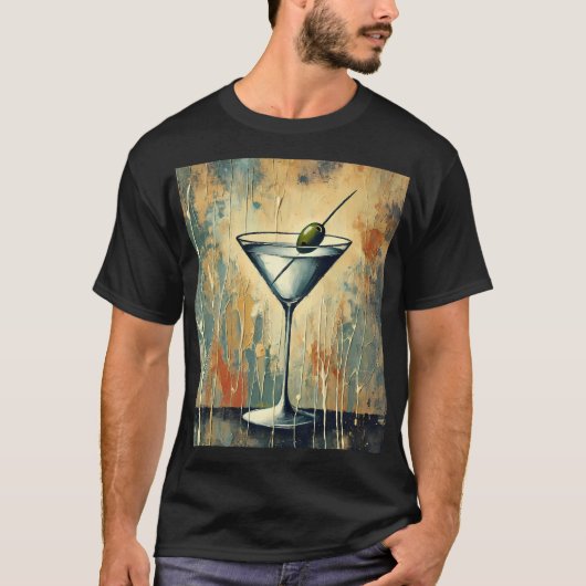 Midden eeuws mixed media Martini kunst T-shirt (Voorkant)