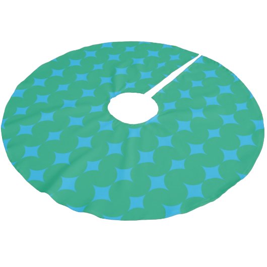 Midden eeuws mod groen en blauw geometrisch patroo kerstboom rok (Gekanteld)