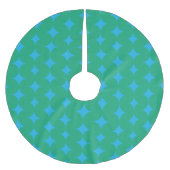 Midden eeuws mod groen en blauw geometrisch patroo kerstboom rok (Voorkant)