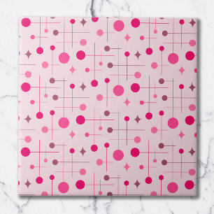 Midden-eeuws modern Abstract patroon 29 magenta Tegeltje