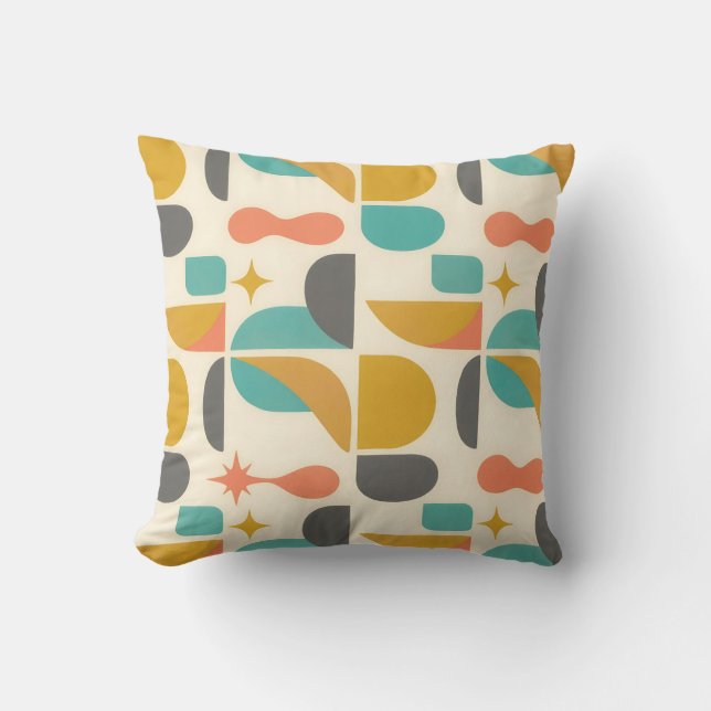 Midden eeuws modern abstract patroon kussen (Voorkant)