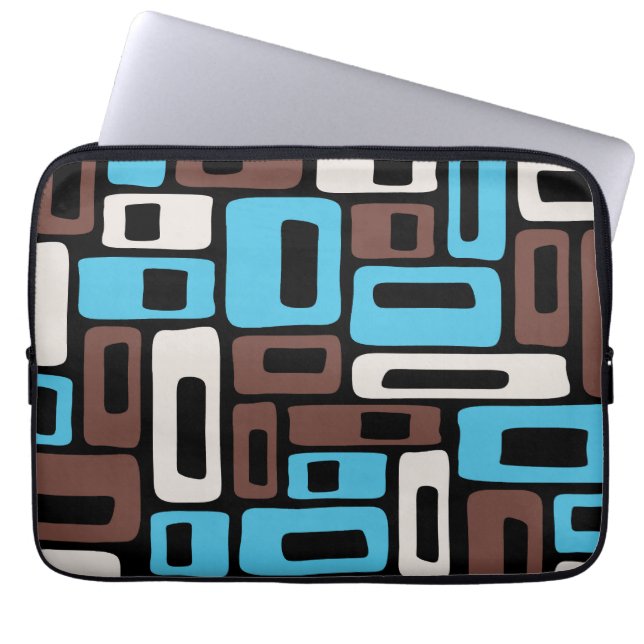 Midden eeuws modern abstract patroon laptop sleeve (Voorkant)