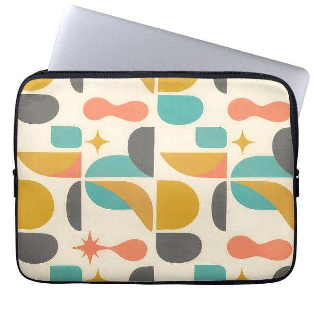 Midden eeuws modern abstract patroon laptop sleeve (Voorkant)