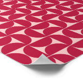 Midden-eeuws modern Abstract patroon magenta Poster (Hoek)
