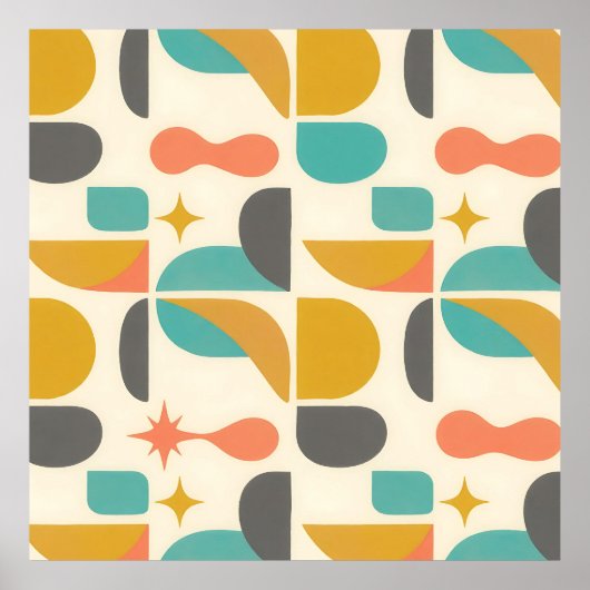 Midden eeuws modern abstract patroon poster (Voorkant)