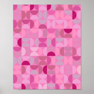 Midden-eeuws modern Abstract patroon roze Poster