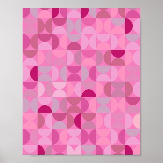 Midden-eeuws modern Abstract patroon roze Poster (Voorkant)