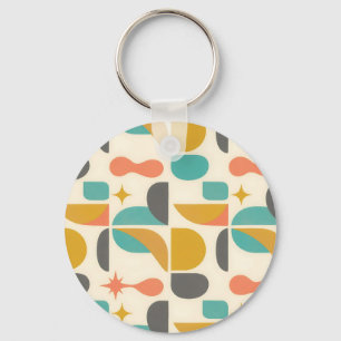 Midden eeuws modern abstract patroon sleutelhanger