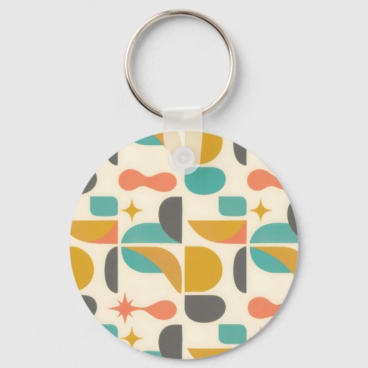 Midden eeuws modern abstract patroon sleutelhanger (Voorkant)