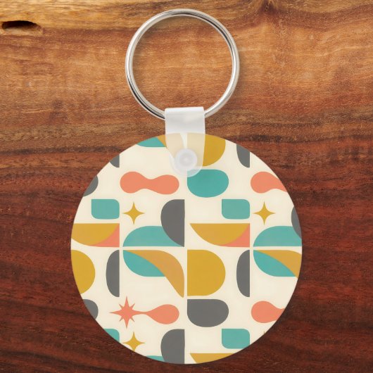 Midden eeuws modern abstract patroon sleutelhanger (Achterkant)