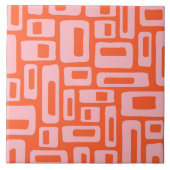 Midden-eeuws modern Abstract Sinaasappel & Roze Pa Tegeltje (Voorkant)