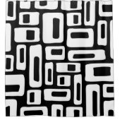 Midden-eeuws modern Abstract zwart-wit patroon Douchegordijn (Voorkant)