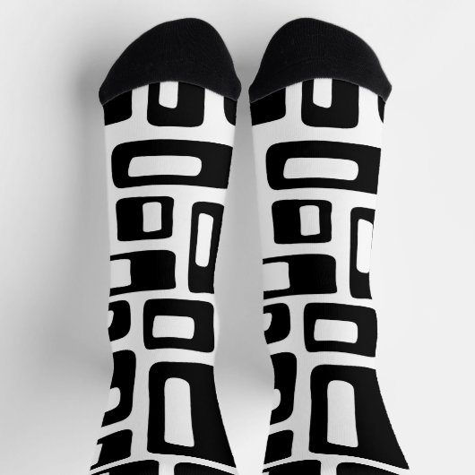 Midden-eeuws modern Abstract zwart-wit patroon Sokken (Top)