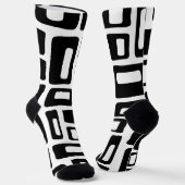 Midden-eeuws modern Abstract zwart-wit patroon Sokken (Gebogen)