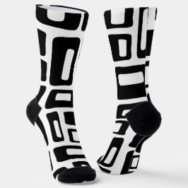 Midden-eeuws modern Abstract zwart-wit patroon Sokken