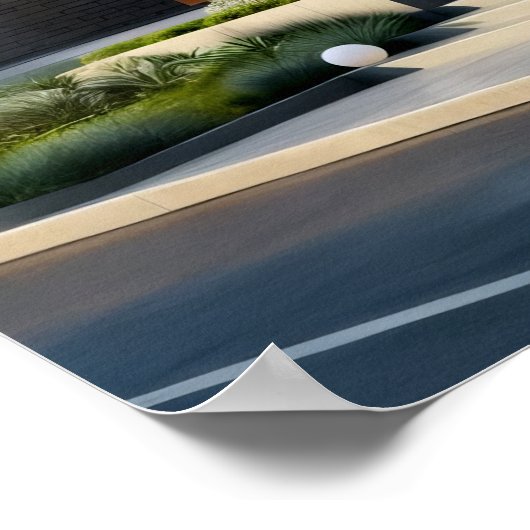 Midden-eeuws modern architecturaal buitenhuis poster (Hoek)