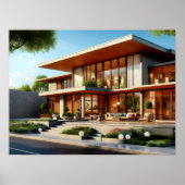 Midden-eeuws modern architecturaal buitenhuis poster (Voorkant)