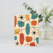 Midden eeuws modern atomair abstract briefkaart (Staand voorkant)