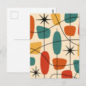 Midden eeuws modern atomair abstract briefkaart (Voorkant / Achterkant)