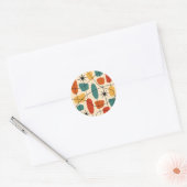 Midden eeuws modern atomair abstract ronde sticker (Envelop)