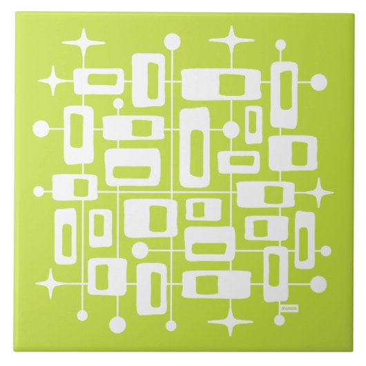 Midden eeuws modern atomair abstract tegeltje (Voorkant)