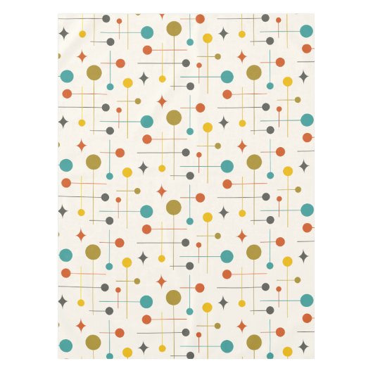 Midden-eeuws modern atomisch Abstract patroon Tafelkleed (Voorkant)