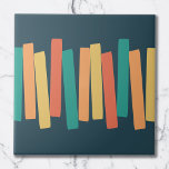 Midden-eeuws modern atomisch funky blokjes Blauwgr Tegeltje<br><div class="desc">Mid Century geïnspireerd,  leuk en gedurfd design met funky en kleurrijke blokken. Perfect voor retro- en  stijlliefhebbers.</div>