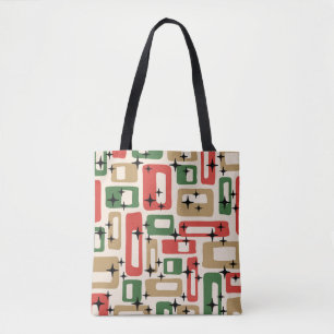 Midden eeuws modern atomisch Kerstfeest Tote Bag