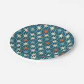 Midden-eeuws modern atomisch sterrenspringpatroon papieren bordje (Gekanteld)