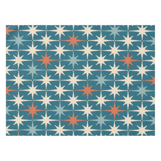 Midden-eeuws modern atomisch sterrenspringpatroon  tafelkleed (Voorkant (Horizontaal))