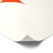 Midden-eeuws modern atoomblauw rood Sinaasappel Ab Poster (Hoek)