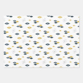 Midden-eeuws modern atoomdiamantpatroon inpakpapier vel (Voorkant 3)