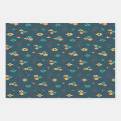 Midden-eeuws modern atoomdiamantpatroon inpakpapier vel (Voorkant 2)