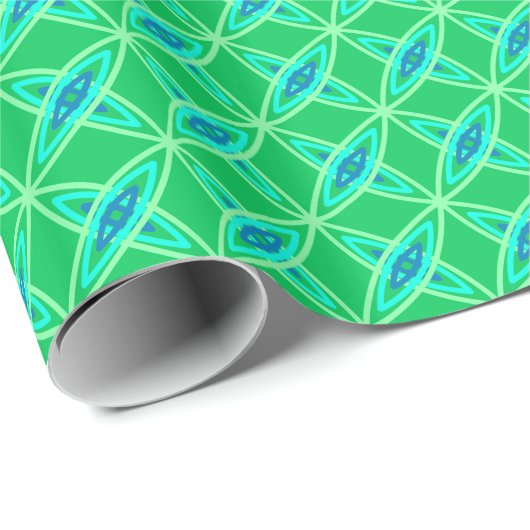 Midden eeuws modern atoomprint - Jade groen Cadeaupapier (Rol Hoek)