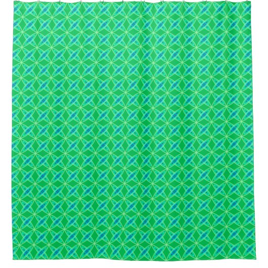 Midden eeuws modern atoomprint - Jade groen Douchegordijn (Voorkant)